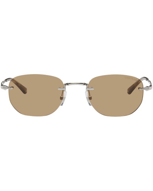 Montblanc Brown Rectangular Sunglasses