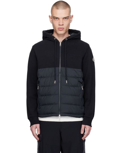 Moncler Navy Embroidered Down Jacket