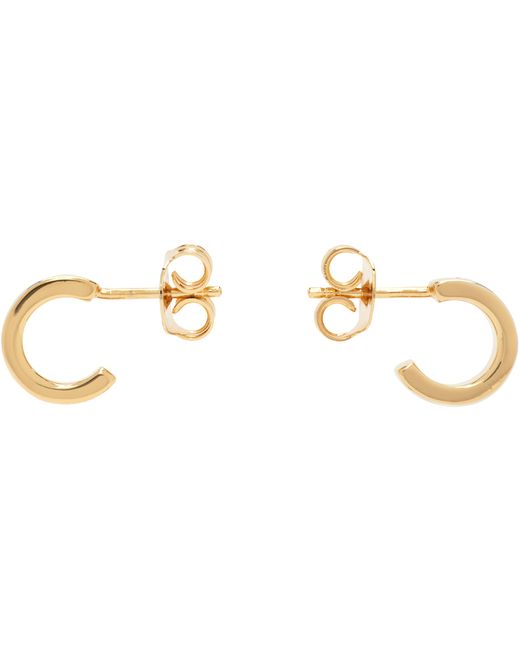 Mm6 Maison Margiela Gold Numeric Minimal Signature Hoop Earrings