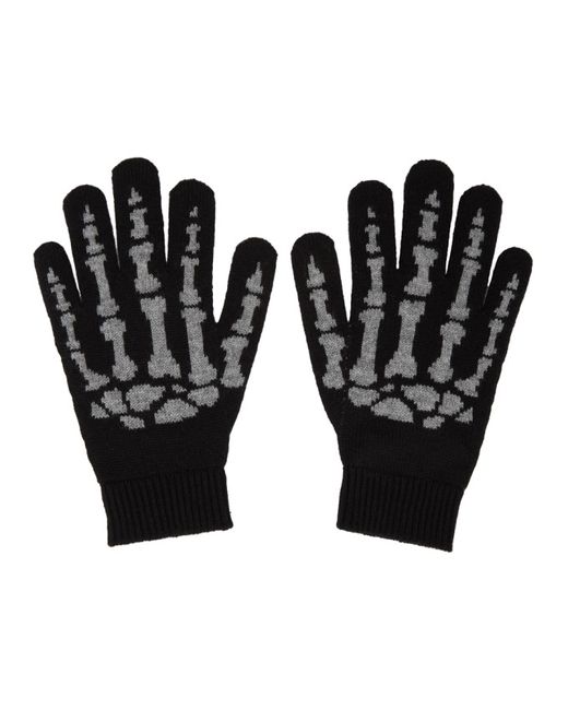 Saint Laurent Cashmere Skeleton Gloves