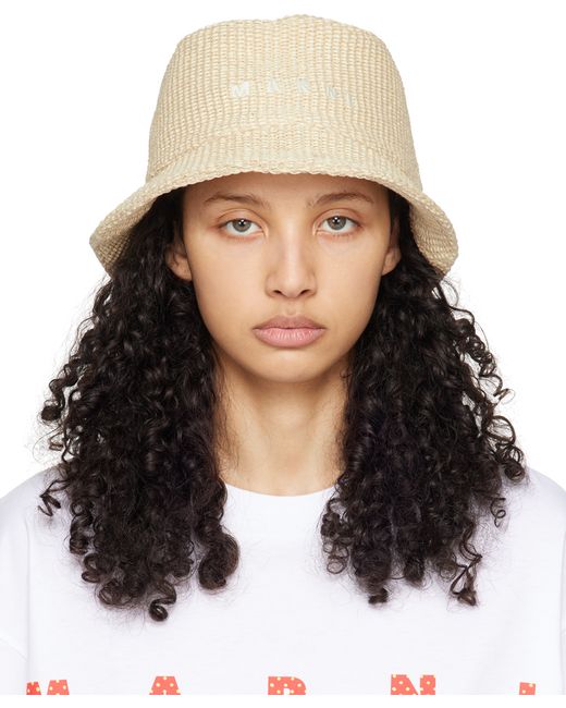 Marni Off Embroidered Bucket Hat