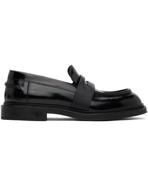 Emporio Armani Brushed Leather Loafers