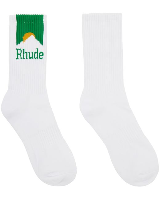 Rhude White Moonlight Socks