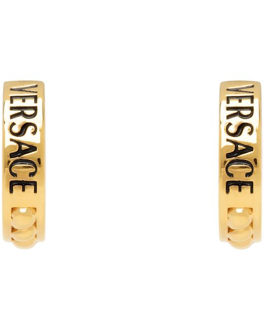Versace Gold Logo Hoop Earrings