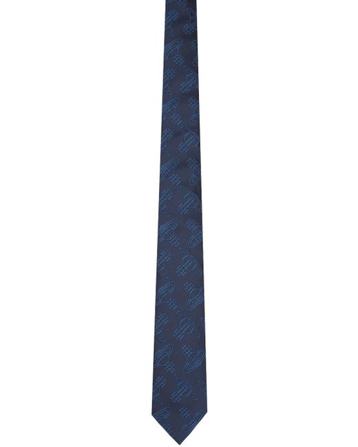 Vivienne Westwood Navy Jacquard Tie