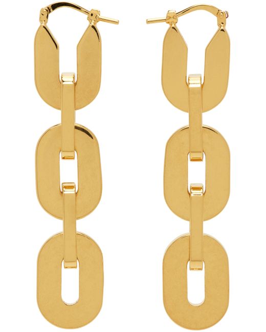 Jil Sander Gold Chain Earrings