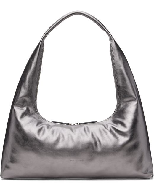 Marge Sherwood Gray Leather Shoulder Bag