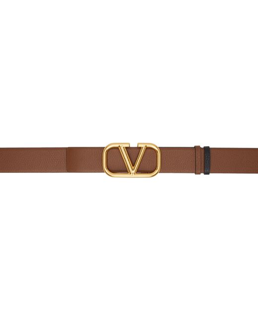 Valentino Garavani Tan VLogo Signature Reversible Belt