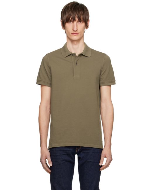 Tom Ford Brown Two-Button Polo