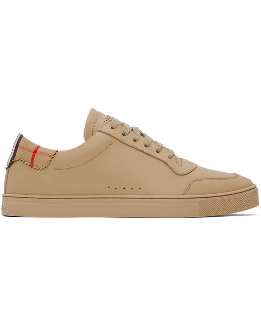Burberry Leather Check Cotton Sneakers