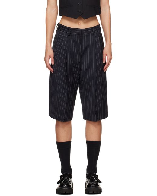 Msgm Navy Pinstripe Shorts