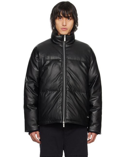 Izzue Quilted Faux-Leather Down Jacket