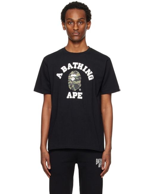 Bape Black 1st Camo College T-Shirt