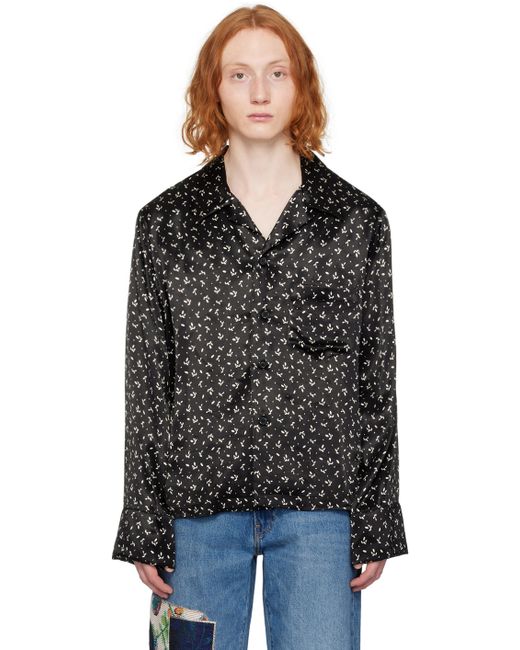 Anna Sui Exclusive Black Mini Rosebud Shirt