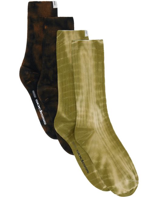 Socksss Two-Pack Brown Tie-Dye Socks