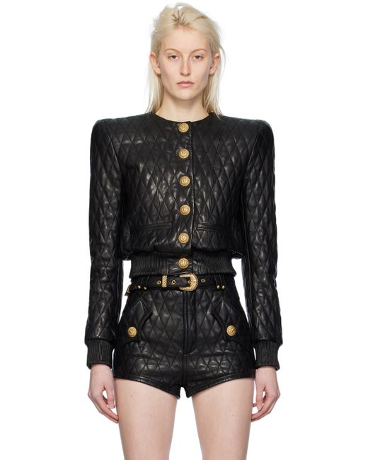 Balmain Quilted Leather Jacket