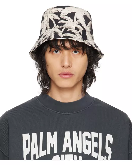 Palm Angels Off-White Allover Palms Bucket Hat