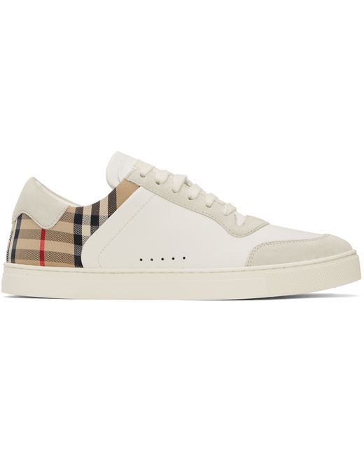 Burberry White Check Sneakers
