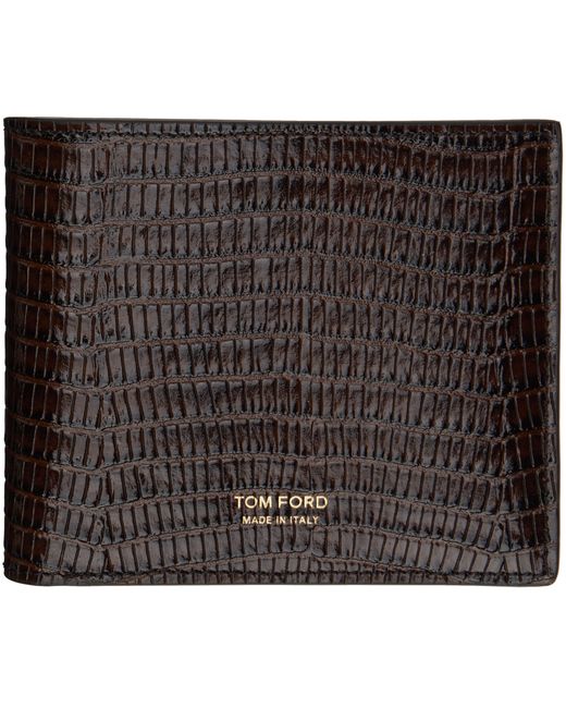 Tom Ford Glossy Printed Croc Bifold Wallet