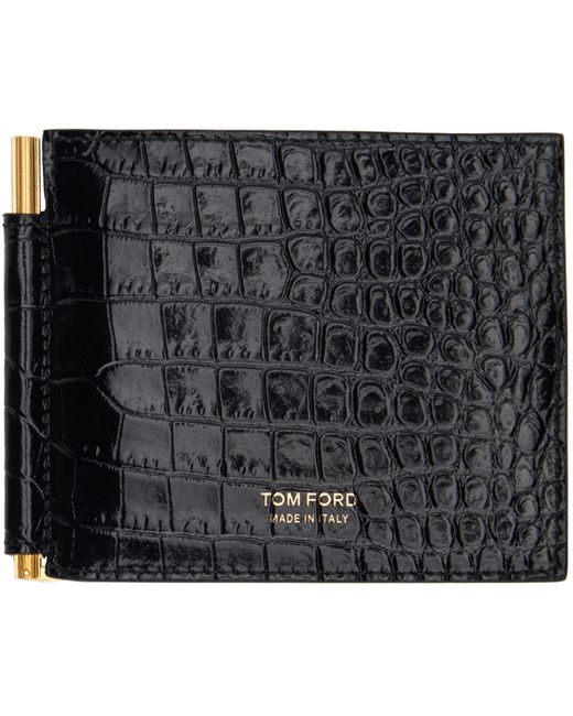 Tom Ford Printed Croc Money Clip Wallet