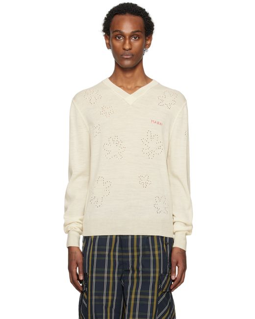 Marni Off-White V-Neck Sweater