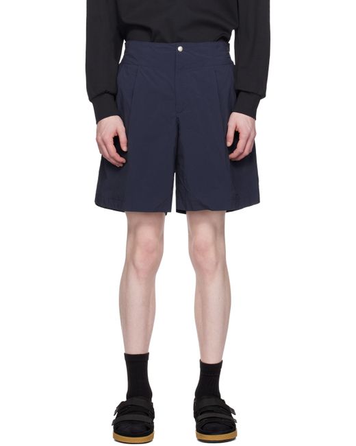 Kolor Navy Pleated Shorts