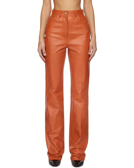 Ferragamo Five-Pocket Leather Pants
