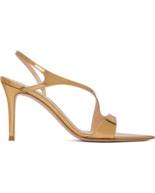 Gianvito Rossi Gold Crossover Heeled Sandals