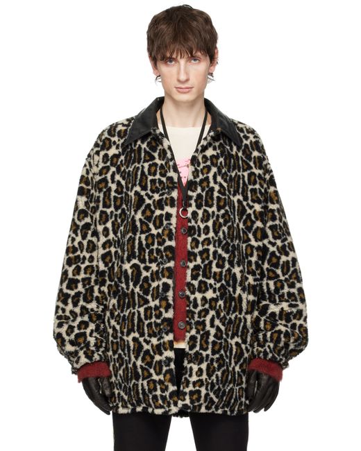 Maison Margiela Black Leopard Print Jacket