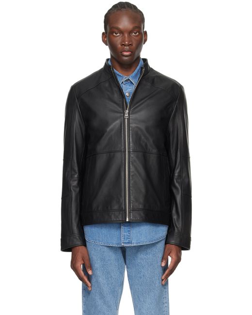Hugo Boss Paneled Leather Jacket
