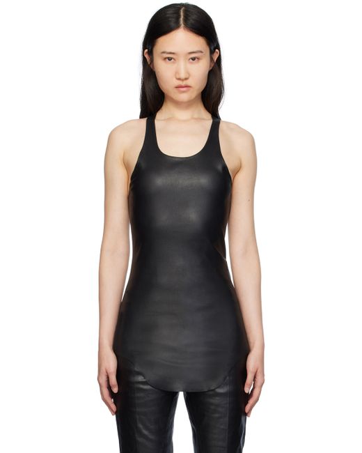Rick Owens Scoop Neck Leather Tank Top