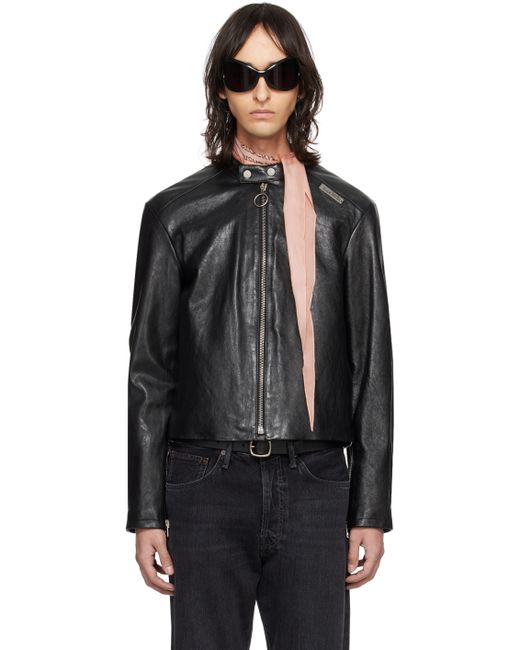 Acne Studios Band Collar Leather Jacket