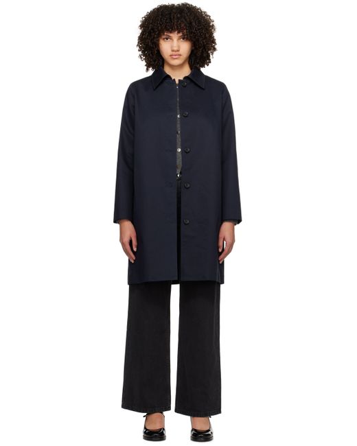 A.P.C. . Navy Button Trench Coat