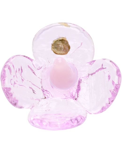 Levens Jewels Pink Flor Glass Single Earring