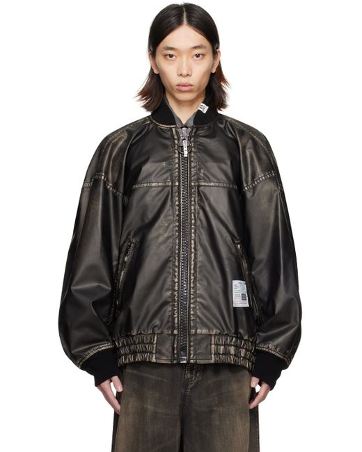 Miharayasuhiro Big Zip Faux-Leather Jacket