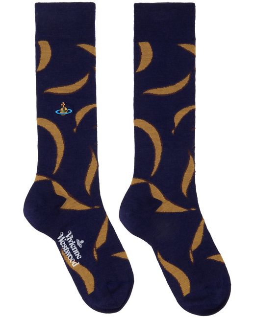 Vivienne Westwood Navy Medieval Texture Socks