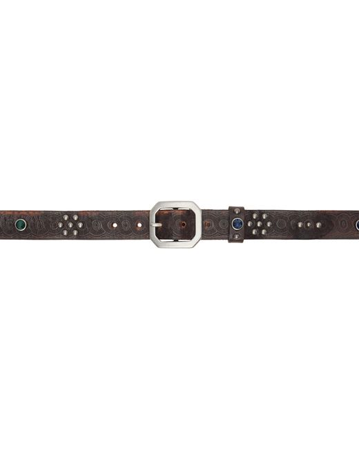 Rrl Brown Studded Leather Belt