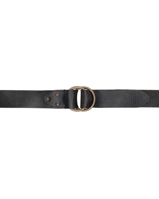 Rrl Black Leather DoubleO-Ring Belt