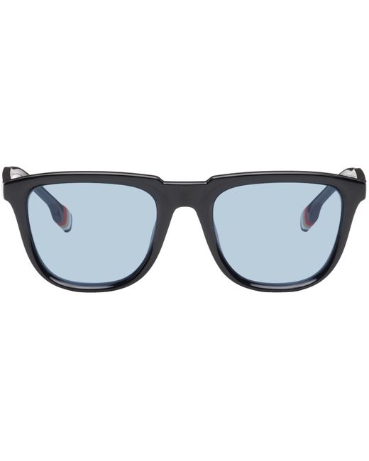 Burberry Black Stripe Detail Square Frame Sunglasses