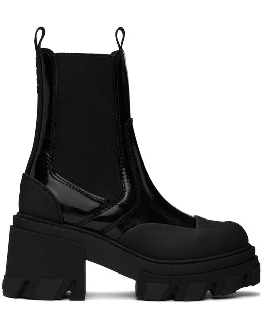 Ganni Cleated Heeled Mid Chelsea Boots
