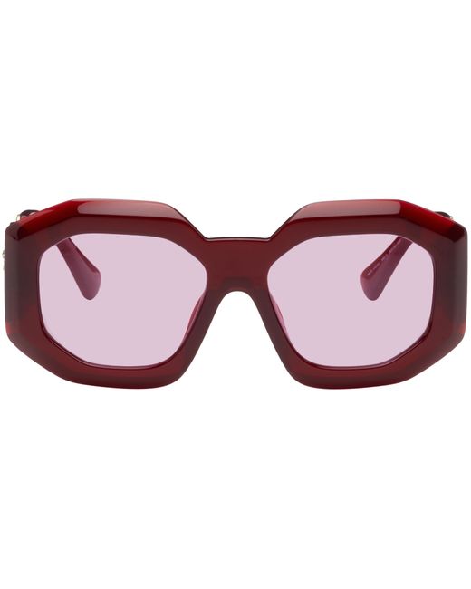 Versace Burgundy Maxi Medusa Biggie Squared Sunglasses