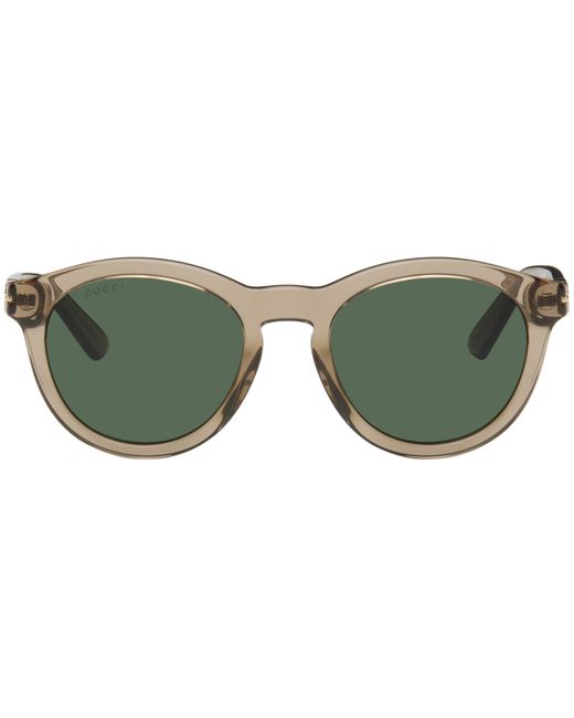 Gucci Brown Round-Frame Sunglasses