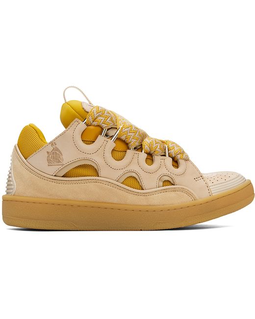 Lanvin Exclusive Yellow Leather Curb Sneakers