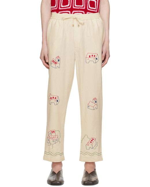 Harago Off Embroidered Trousers