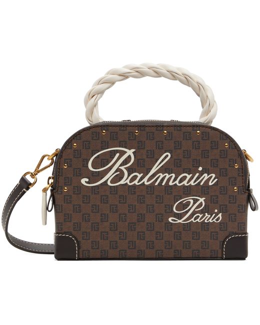 Balmain Brown Monogram Make Up Bag