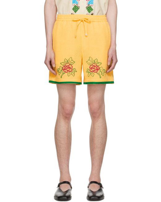 Harago Cross-Stitched Shorts