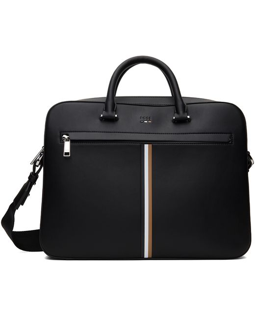 Boss Faux-Leather Signature Stripe Trim Briefcase