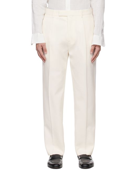 Z Zegna Off Pleated Trousers