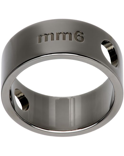 Mm6 Maison Margiela Gunmetal Circle Hole Ring