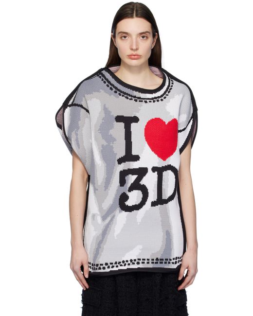 Doublet Gray I Heart 3D Sweater